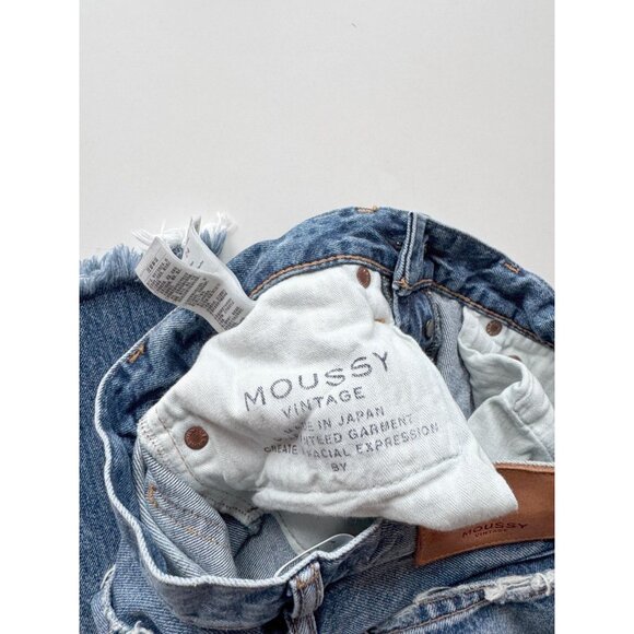MOUSSY Burbank Medium Blue High Rise Stretch Tapered Ankle Jeans, Size 24 - Picture 14 of 16